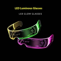 Lunettes lumineuses LED réglables et colorées, modèle YW-CF01, en plastique, style science-fiction, pour fêtes, Chine