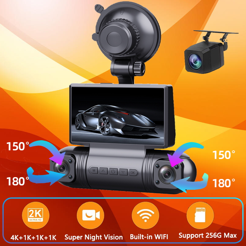 ORANGLES 4K 4 Channel 360 Dash Cam WiFi Front Rear Left Right Night Vision Bahrain - full product showcase - displaying specifications - Image 5 of 6 | adapts to any space | 4K 4 Channel 360 Dash Cam WiFi Front Rear Left Right Night Vision Bahrain deal New Jersey | Free Shipping ORANGLES