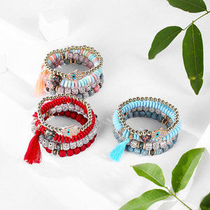 Ojo Perlen Hamsa Hand Anhänger Armband Schmuck Damen Trendy <span class=keywords><strong>Evil</strong></span> <span class=keywords><strong>Eye</strong></span> Hamsa Hand Charms Armbänder Bulk Custom - Product Image 3