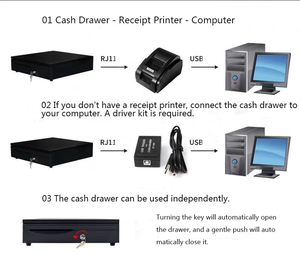 Cajas Registradoras de Seguridad para Sistemas POS con 3 Cerraduras de Posición, Caja de Dinero RJ11 para Restaurante, Tienda, Nuevo Diseño - Product Image 3
