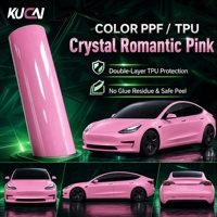 Film de protection de carrosserie KUCAI pour voiture, couleur rose cristal romantique, en TPU auto-cicatrisant, anti-rayures, en vinyle, 7,5 mil