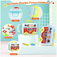Jeu de blocs de construction pour enfants Puzzle intellectuel Apprendre Train École Éducation Maison Boîte portable suspendue Jeu interactif Ensemble Jouets