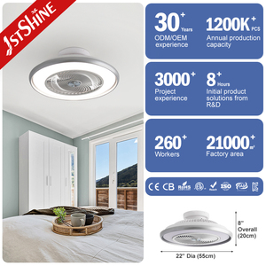 1stshine 22 Inch Kleine Plafondventilator Met Licht Laag Profiel Ingebouwde Ventilator Stille <span class=keywords><strong>DC</strong></span> Motor voor Slaapkamer en Keuken - Product Image 3