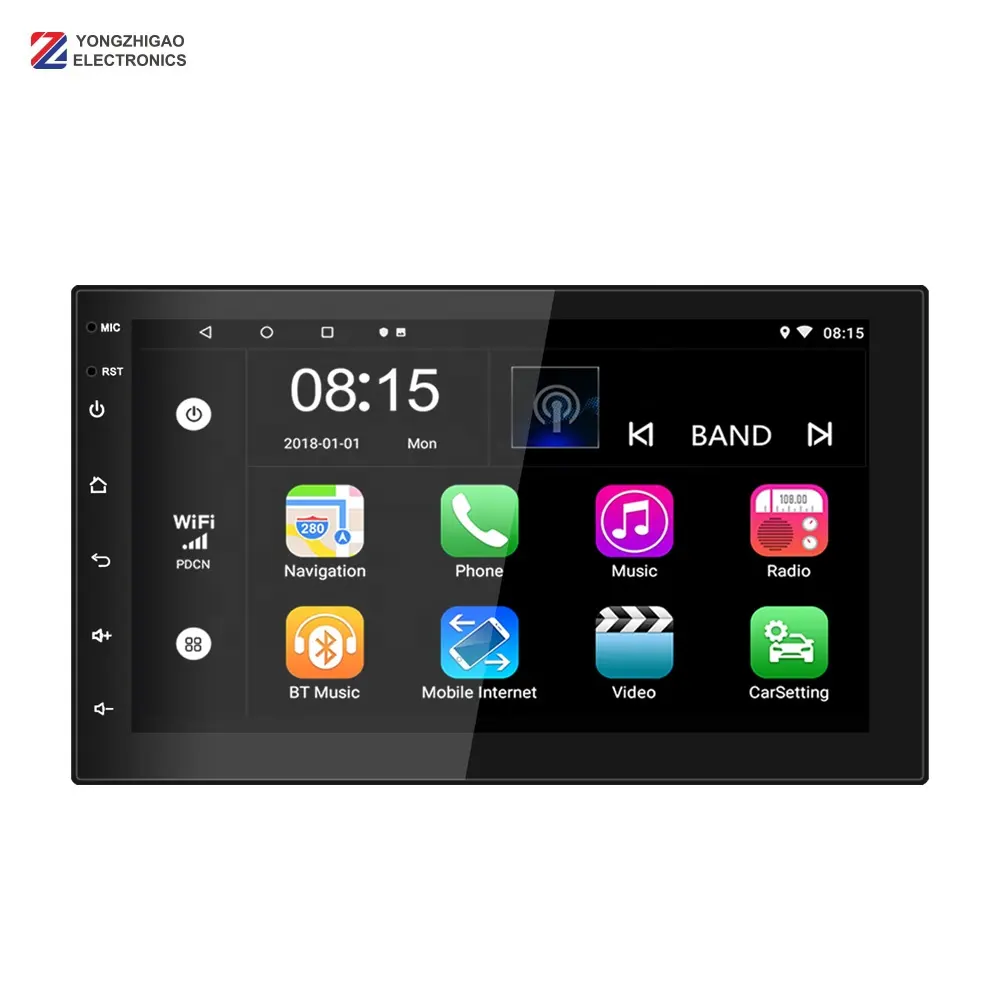 7 pollici doppio 2 Din Stereo Android lettore Dvd Bt schermo unità principale universale con autoradio multimediale Gps