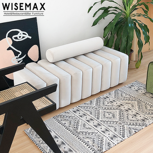WISEMAX FURNITURE Modern Living Room Velvet Leisure Floor Sofa Luxury Shoe Stool Ottoman <b>Bed</b> <b>End</b> Bench Sofa Modular Sofa - Product Image 2