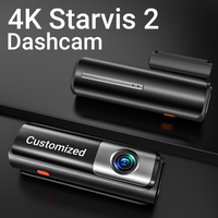 Caméra embarquée double objectif 4K Srarvis 2 avant/arrière avec WiFi, GPS, ADAS, enregistreur vidéo, vision nocturne 24/7, DVR, boîte noire de voiture OEM
