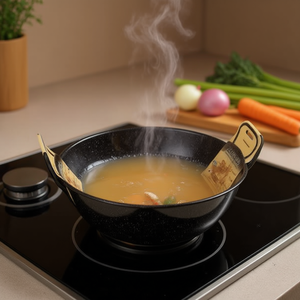 Esmeralda 36 CMS Marmite à soupe et à bouillon moderne en grès avec doubles poignées et revêtement émaillé - Product Image 2