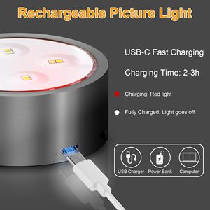 Luz de imagen regulable con batería negra con control remoto 3 modos de iluminación Pantalla de pared de arte magnético Lámparas de pared magnéticas Temporizador - Product Image 5