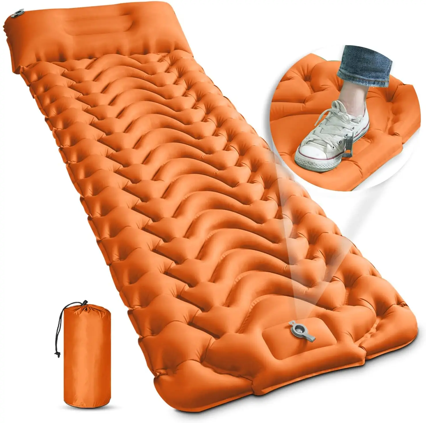 Tapis de couchage de Camping-tapis de Camping gonflable ultraléger avec pompe intégrée, matelas de Camping Durable et imperméable