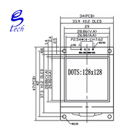 Écran OLED à cristaux liquides de haute qualité de 1,5 pouce, module d'affichage SH1107 à petit écran 128x128, écran monochrome 4 broches IIC