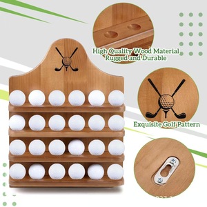 Custom Wooden Wall Mounted Storage Rack For <b>Golf</b> <b>Balls</b> Natural Wood Color Durable Multipurpose Organization Shelf - Product Image 5