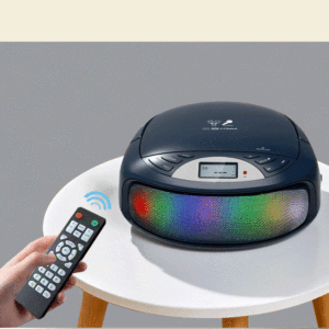 Portable <b>CD</b> <b>Player</b> Boombox <b>with</b> Colorful LED Lights BT Wireless Karaoke Mic MP3 FM Radio Remote Control Home Party - Product Image 4