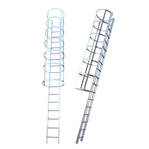 Fabriek Directe Verkoop Aluminium Ladder Ladder Constructie Fabriek Beschermende Kooi Verticale Ladder Beschermende Kooi