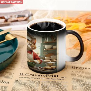 Frosted Black 11oz <b>Ceramic</b> <b>Mug</b> Heat Changing Magic Cup For Work Colleague Gift - Product Image 5