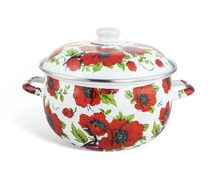 Эмалированная кастрюля 3л, 4л, 5л, высококачественная, класса люкс, турецкого дизайна, с изогнутым дном, с возможностью нанесения логотипов, пароварка, экологически чистая, углеродная - Product Image 2