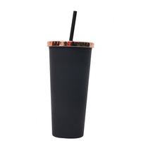 Tasse à paille en plastique réutilisable de 24oz avec couvercle en paille pour verres de voyage scolaire