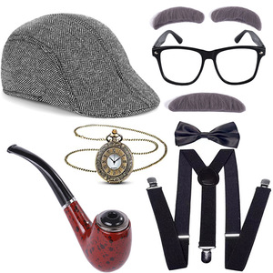 Accessoires d'Halloween Accessoires Enfants Cosplay Grand-père Performance Perruque Costume Perruques Barbe Lunettes Béquille Vieil <span class=keywords><strong>Homme</strong></span> Habiller Vêtements - Product Image 2
