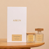 AIKUN Faible MOQ 100 pièces, ensemble diffuseur de parfum d'ambiance avec bâtonnets en rotin, huiles essentielles naturelles, logo personnalisé imprimé, vente en gros