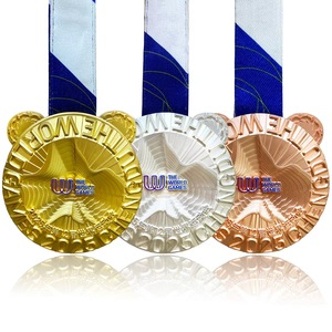 เหรียญรางวัลแบบเปิดได้ 3 มิติ ลายนูนหลายชั้น ทำจากโลหะผสมสังกะสี ชุบทอง ดีไซน์หูแพนด้า สำหรับการแข่งขันระดับโลก พร้อมโลโก้สั่งทำ คุณภาพสูง - Product Image 2