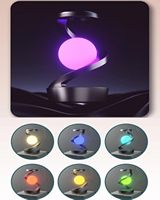 Lámpara de escritorio Luz nocturna creativa con cargador inalámbrico Rotación de 360 ° Luz nocturna RGB flotante para dormitorio Luz de ambiente