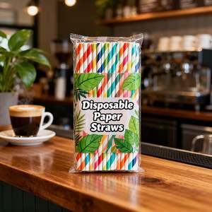 Livraison rapide Articles en stock Convient aux épiceries, petites boutiques Approvisionnement urgent en boissons Pailles en papier jetables - Product Image 2