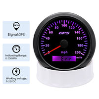 Speedometer Kendaraan Universal 85mm GPS 200MPH untuk Truk, Motor, dan Traktor dengan Lampu Latar Gauge Marine