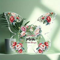 Support papillon en acrylique, ornement de bureau en verre organique haute transparence, en gros, stock disponible