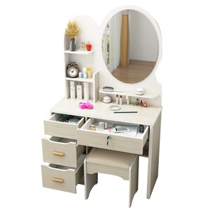Meubles de <span class=keywords><strong>chambre</strong></span> à coucher Offre Spéciale <span class=keywords><strong>adulte</strong></span> rose <span class=keywords><strong>commode</strong></span> de maquillage en <span class=keywords><strong>bois</strong></span> à 4 tiroirs avec miroir coiffeuse avec 4 tiroirs et tabouret - Product Image 1
