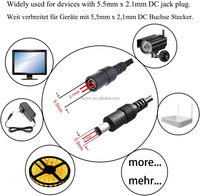 Câble d'extension DC 3m 12V Cordon d'alimentation DC 5V-24V 5.5mm x 2.1mm DC Jack Plug Adapter Male to Female for Camera