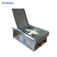 Grill haute pression à deux brûleurs en acier inoxydable avec propane pour cuisines extérieures et restaurants