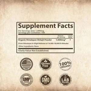 אבקת שילאג 'ט 100% חומצה פולגית כיתה 85 + <span class=keywords><strong>100g</strong></span> אנרגיה מורכבת תמיכה חיסונית 85 + מינרלים עקבות - Product Image 3