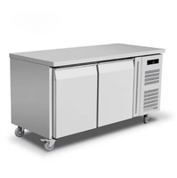 Réfrigérateur professionnel sous comptoir en acier inoxydable 304 à double porte, écoénergétique