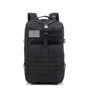 <span class=keywords><strong>Mochila</strong></span> táctica al aire libre 800D <span class=keywords><strong>45</strong></span> <span class=keywords><strong>litros</strong></span> negro impermeable con cierre de cremallera multiusos para caza Camping otras actividades - Product Image 4