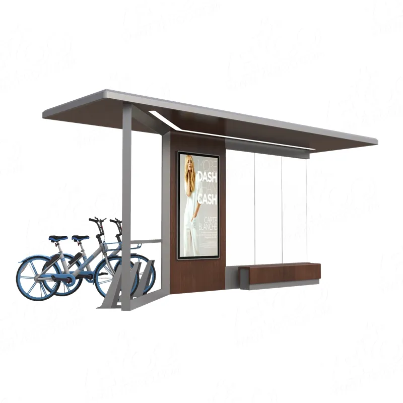 Atacado Modern Outdoor Digital Bus Stop Shelter Com Quiosque