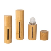 Vente en gros emballage cosmétique 5ml 10ml 15ml 50ml tube d'huile à bille en bambou bouteilles de déodorant bouteille de parfum à bille roulante