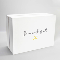 Emballage en carton rigide de luxe avec logo personnalisé, de haute qualité, couvercle amovible blanc, boîtes cadeaux en papier avec col