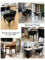 Chaise de salle à manger ergonomique minimaliste moderne italienne sans accoudoirs, entièrement rembourrée, dossier en cuir écologique, silencieuse pour la maison