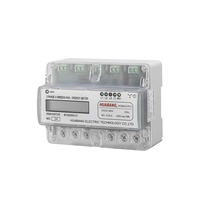 Compteur triphasé 4 fils sur rail DIN, 7 modules, 125 mm de large, télécommande pour arrêt du compteur électrique via RS485, 80A
