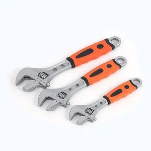 CRV carbon forged steel PVC handle adjustable spanner monkey wrench Manufacturer's direct sales 6-12 inch adjustable wrench