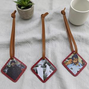 Hanging Ornament Blank <b>Bag</b> <b>Charm</b> Pendant Personalized Custom Photo PU Leather Pendant with Strap - Product Image 2