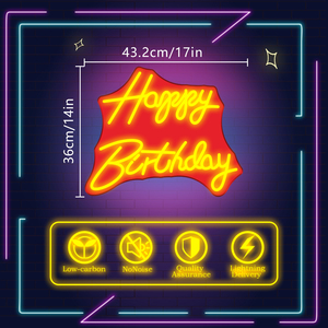 Lettere al Neon LED 'Buon Compleanno' per Feste, Casa, Ufficio, Negozi e Aziende - Materiale ABS con Garanzia di 1 Anno - Product Image 3
