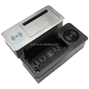 EU Standard Tabletop Power Outlet Flip-up <strong>Socket</strong> Cover 3 AC Outlets Wireless Charger Compatible UK US AU <strong>Plugs</strong> <strong>Extension</strong> <strong>Socket</strong> - Product Image 4