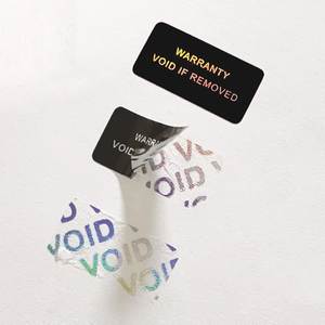 Custom-<b>printed</b>, self-adhesive, waterproof, round, tamper-evident blank security hologram labels (void-free type). - Product Image 5