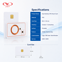 Carte de contrôle d'accès CPU à puce intelligente standard de cryptage avancé Interface RFID et NFC 1K pour le permis de conduire des résidents de l'hôtel