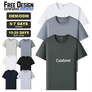 Wholesale Solid <b>Plain</b> Pima Cotton Polyester Spandex Men's T-Shirt Custom Printed Moisture Wicking Breathable Unisex <b>Tee</b> Shirts - Product Image 1