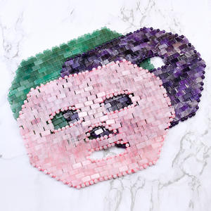 Couverture de visage en jade fait à la main, pierre précieuse, quartz rose, améthyste, voile facial, outil de relaxation pour salon de beauté, vente directe d'usine - Product Image 1
