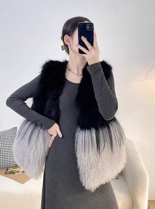 Chaleco de Piel de Oveja Tibetana Estilo Boho Premium, <span class=keywords><strong>Pelo</strong></span> Largo Naturalmente Rizado, Chaleco de Piel de Cordero con Parches, Ropa Urbana de Lujo para <span class=keywords><strong>Mujer</strong></span> - Product Image 2