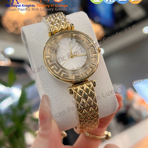 Montre à quartz de luxe originale pour femme, boîtier rectangulaire/carré LED, bracelet en acier inoxydable, mouvement Ronda, pour la mode et les affaires - Product Image 1