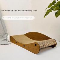 Griffoir pour chat simple, chaise longue, papier ondulé haute densité, lit pour chat 2 en 1 avec griffoir amovible écologique