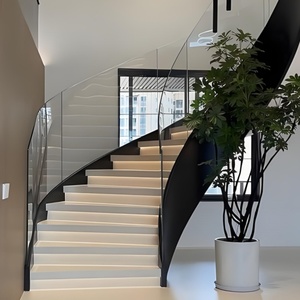 מעקה זכוכית מעוגל ללא מסגרת, יוקרתי, לשימוש פנים/חוץ, עם זכוכית מחוסמת, למרפסות וקניונים - Product Image 5